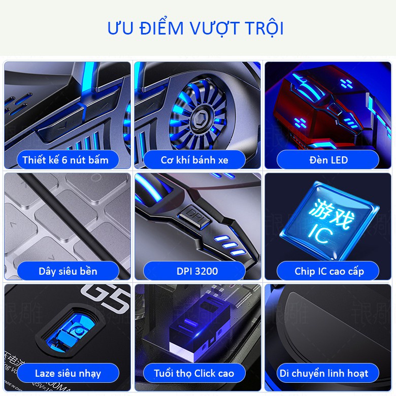 Combo bàn phím máy tính gaming RGB SIDOTECH LDK V5 Pro | Chuột G5 gaming | Tai nghe chụp tai gaming Q7 có đèn led RGB