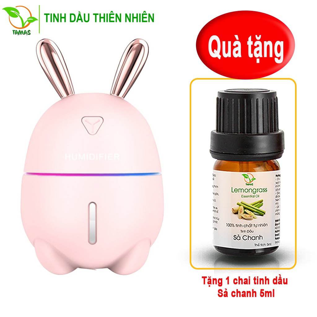 [TẶNG KÈM TINH DẦU] Máy khuếch tán tinh dầu hình thỏ, máy phun sương tạo ẩm không khí, làm thơm phòng