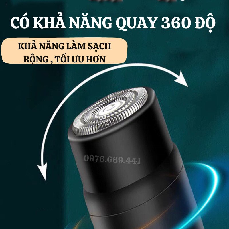 Máy Cạo Râu Mini Máy Cạo Râu Đa Năng Sạc Pin Siêu Bền Đầu Cạo Chống Nước Gia Dụng Thông Minh ASAKI