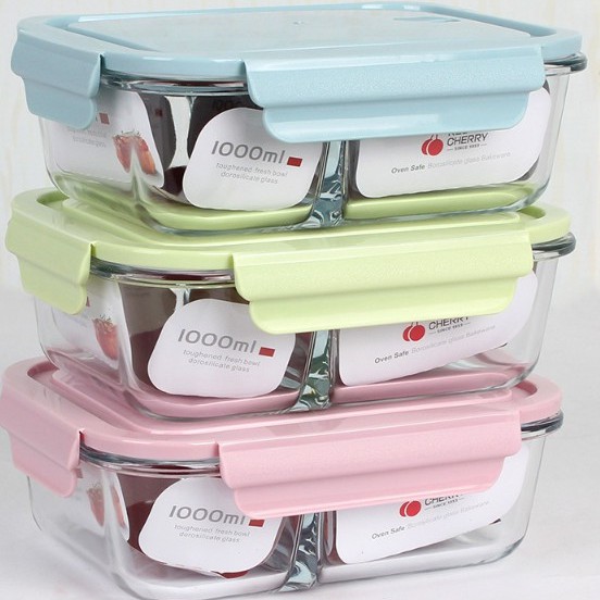 Hộp Cơm Thủy Tinh Cao Cấp RED CHERRY ,Đa Dạng Màu Và  Kích Thước