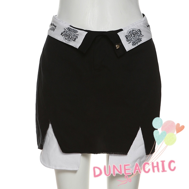 DUNEA Chân Váy Chữ A Lưng Cao In Họa Tiết Thời Trang Quyến Rũ Cho Nữ