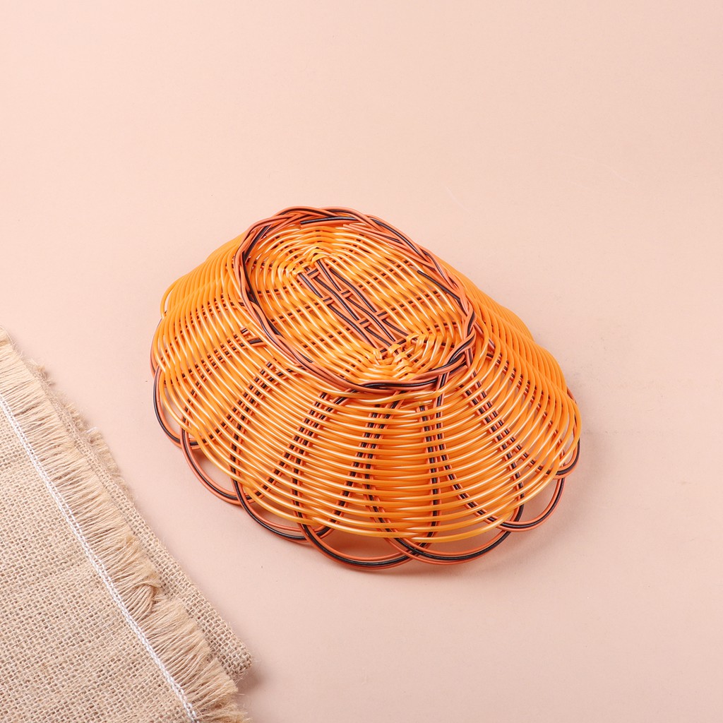 Rổ nhựa mây đựng rau củ quả và trái cây Bam House dạng oval kích thước lớn cao cấp RM02 – Gia dụng bếp