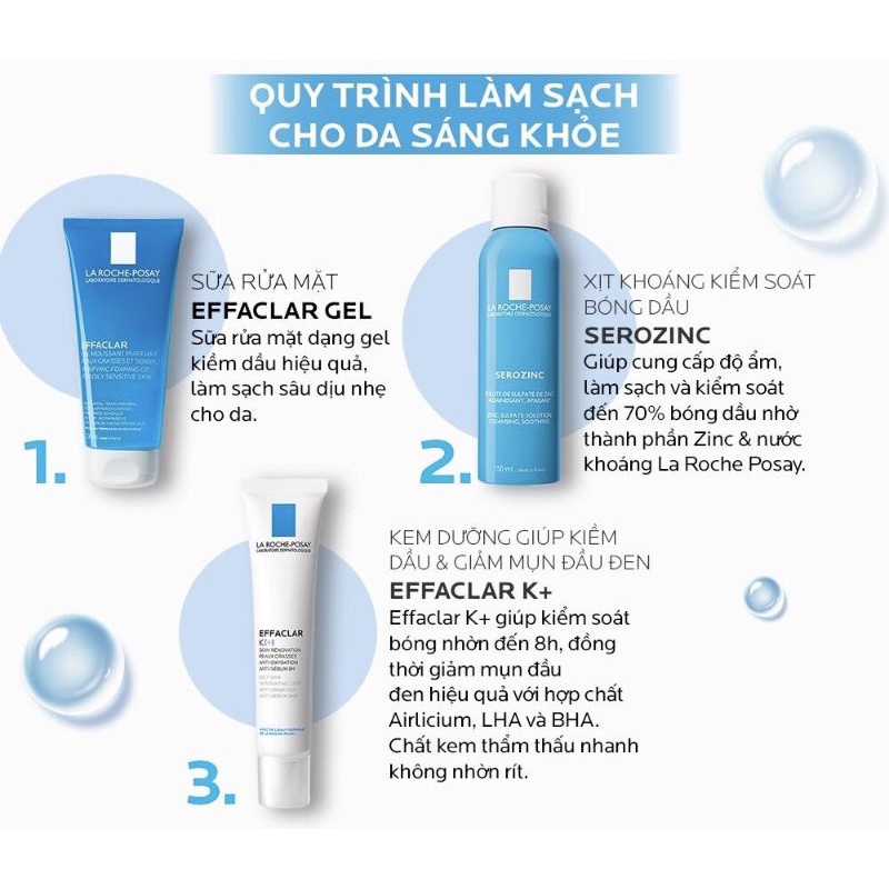 Gel rửa mặt cho da dầu nhạy cảm La Roche-Posay Effaclar Purifying Foaming Gel 200ml