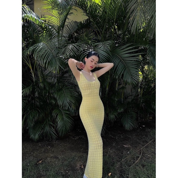 ĐẦM BODY VÀNG LEN DỆT