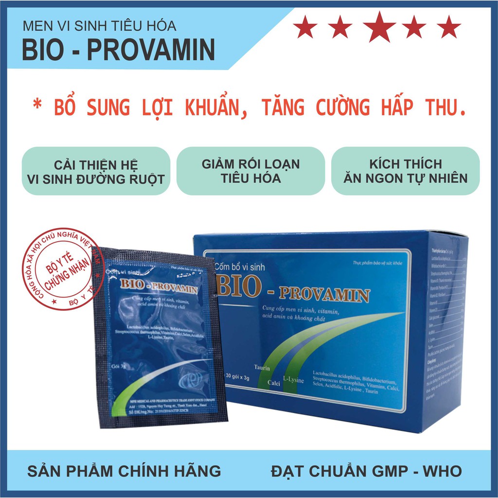 Men vi sinh cho bé Bio provamin - Bổ sung 300 triệu lợi khuẩn giúp Cải thiện hệ vi sinh đường ruột (người lớn, trẻ nhỏ)