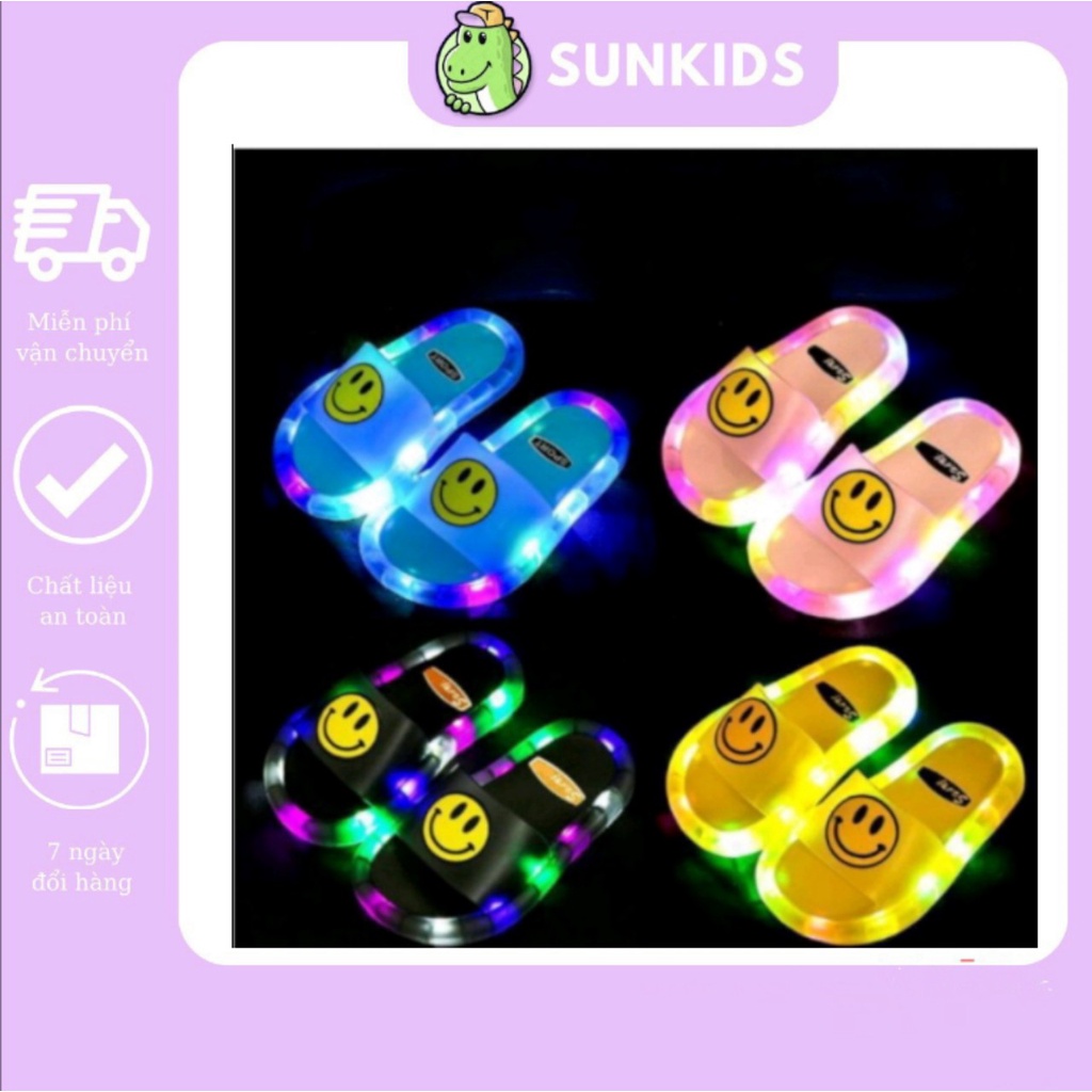 Dép Smile gắn led vui nhộn , dép mặt cười nhấp nháy tuyệt diệu cho bé