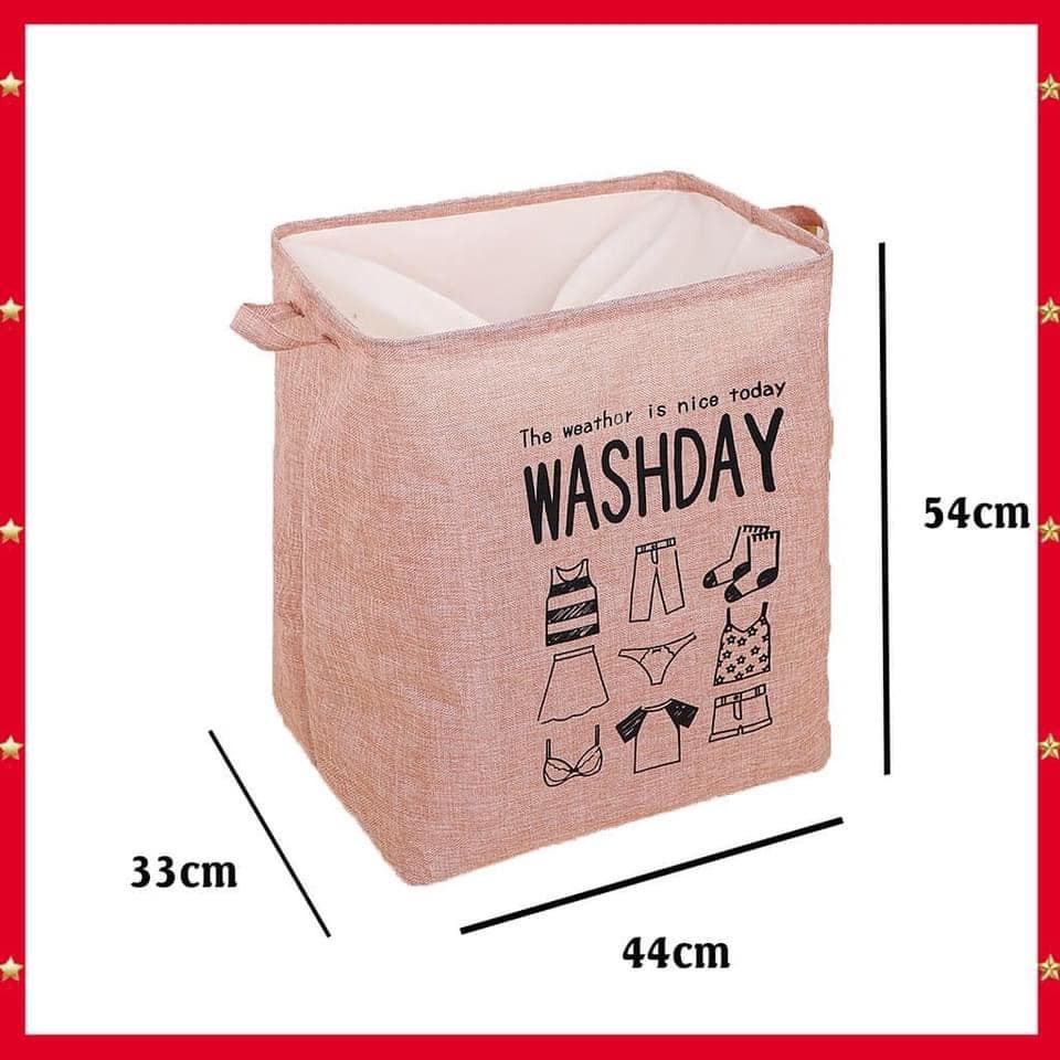 Giỏ đựng quần áo vải bố cỡ lớn, túi đựng chăn màn đa năng washday có thể gấp gọn vintage xinh xắn 88307