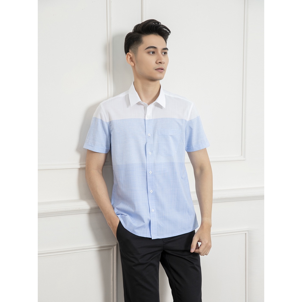 Áo Sơ Mi Nam Ngắn Tay ARISTINO ASS038S1 Somi Công Sở Cao Cấp Màu Trắng Kẻ Xanh Chất Sơi Sồi Mềm Mát Dáng Suông Tà Bằng | BigBuy360 - bigbuy360.vn