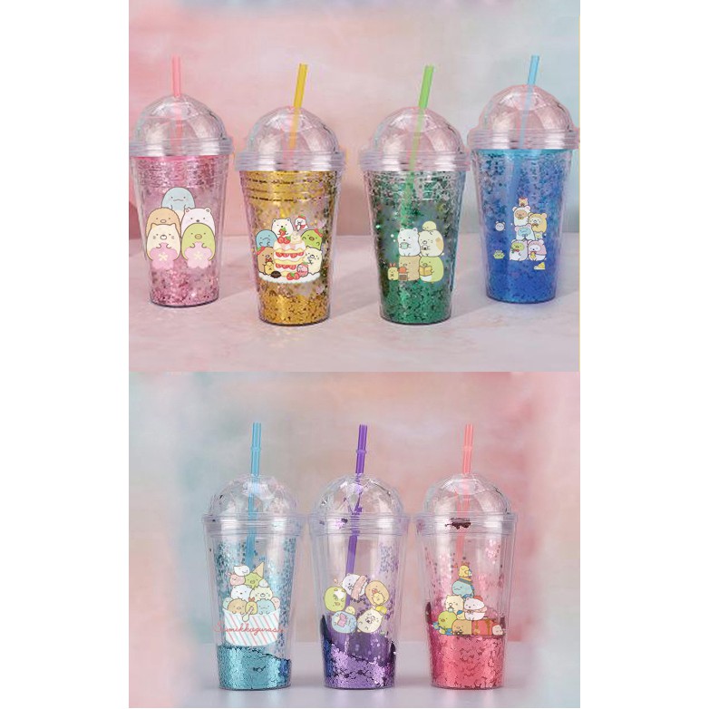 cốc 2 lớp kim tuyến sumikko CNKI12 cốc giữ nhiệt ly 2 lớp cốc làm lạnh dễ thương 500ml