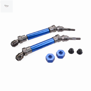 2Pcs CVD Steel Front Drive Shaft Assembly Heavy Duty for 1/10 Traxxas Slash 4X4 Stampede VXL 2WD 6851R 6851X 6852R 6852X,Blue