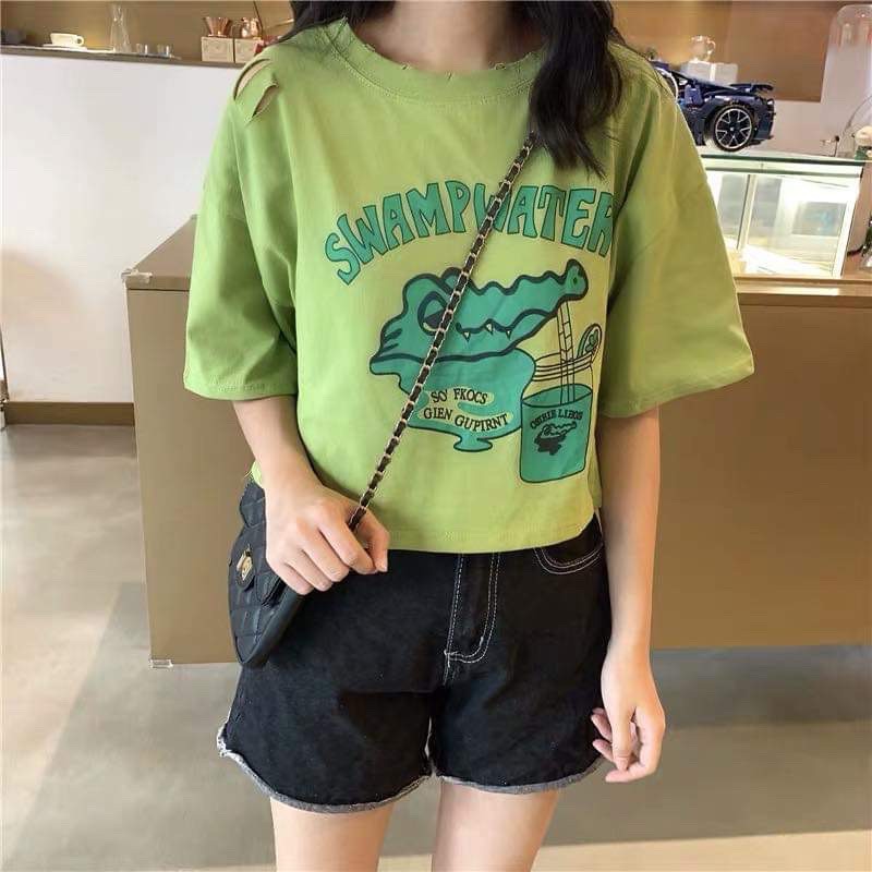 [FREESHIP ĐƠN TỪ 50K] Áo croptop cá sấu Swamp NTA0220