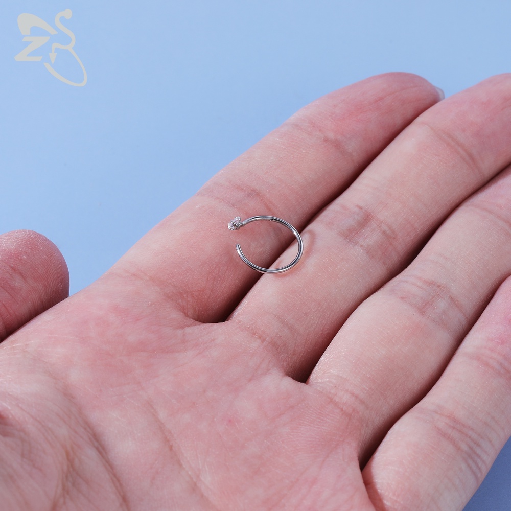 1 Khuyên Mũi Hình Chữ C 8/10mm 16G Bằng Thép Không Gỉ