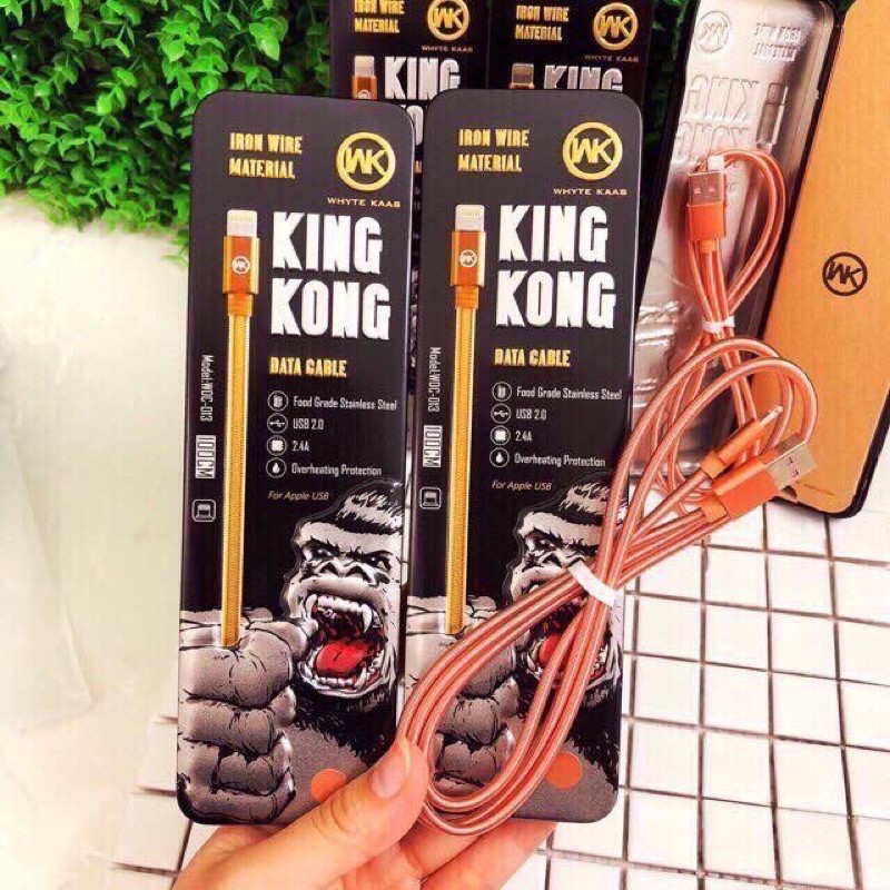 Cáp sạc nhanh thương hiệu kingkong dây thép cực bền