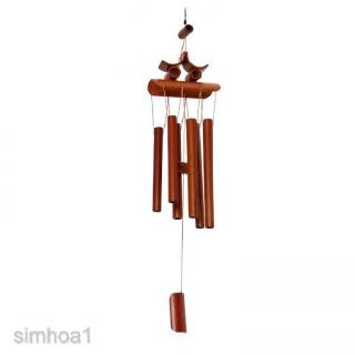 Chuông gió 6 ống gỗ tre 60cm trang trí tiện dụng