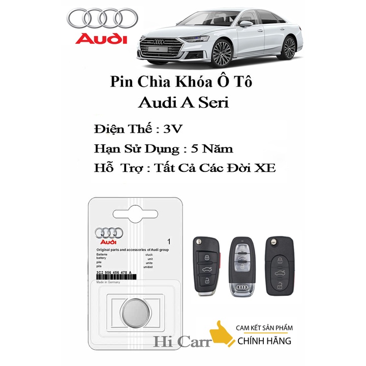 Pin chìa khóa ô tô Audi A4 /Audi A5 / Audi A6 /Audi A7 / Audi A8 chính hãng Panasonic