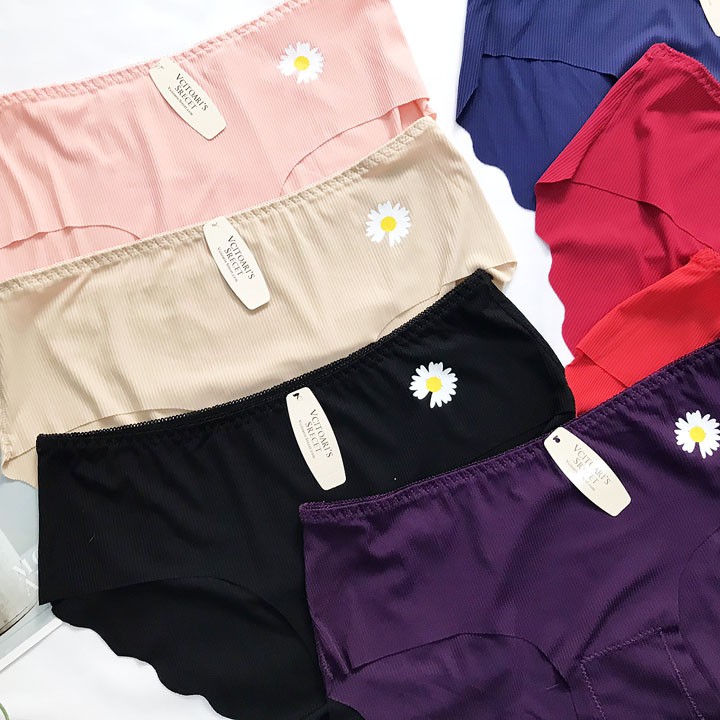 Quần lót nữ thun lạnh gân hoa cúc - QLNU52
