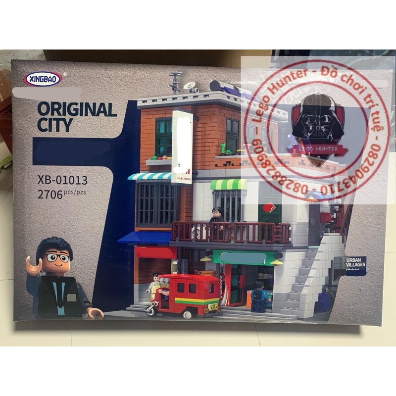 Lego xingbao XB 01013 Original City Urban villages bộ đồ chơi lắp ráp Căn nhà có cửa hàng tạp hoá 2706 chi tiết