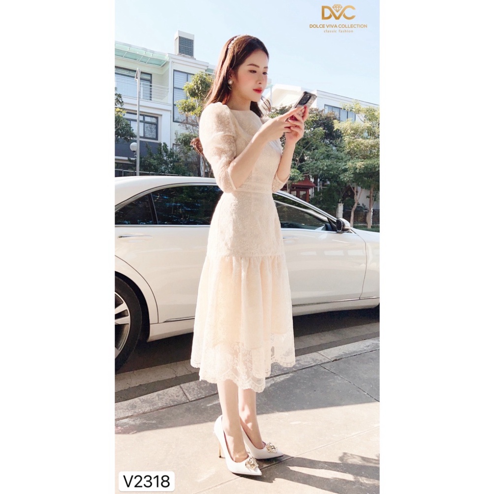 Váy ren kem đuôi cá V2318 - DOLCE VIVA COLLECTION