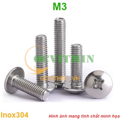 Ốc Vít Bake Đầu Dù M3 Inox 304 Hơi Hút Nam Châm