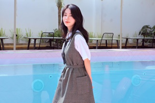Đầm yếm caro retro Soda Pop