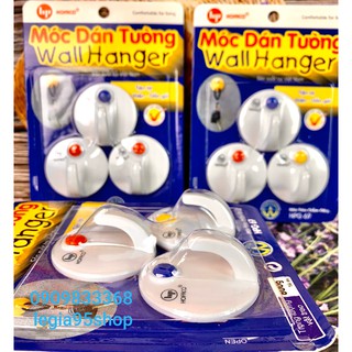 Móc dán tường đóng đinh chịu lực - Móc tròn chấm giữa HPG67 - Móc dán dính tường trang trí nhà cửa tiện lợi