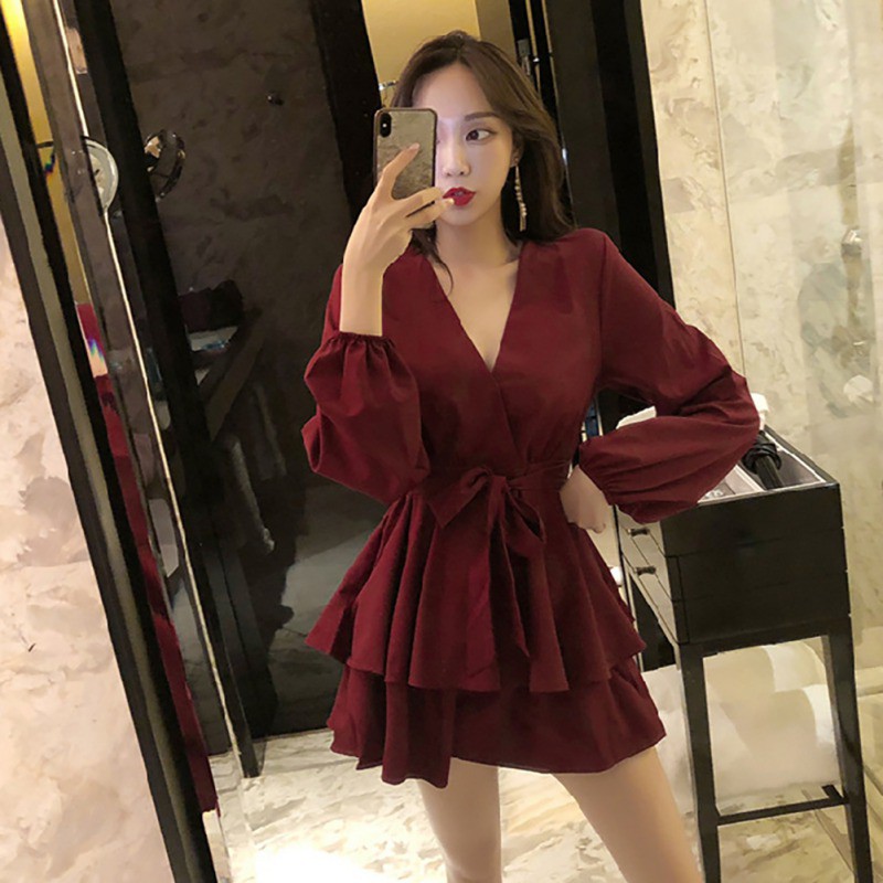 Đầm dài tay màu trơn kiểu dáng đơn giản thời trang cho nữ | BigBuy360 - bigbuy360.vn