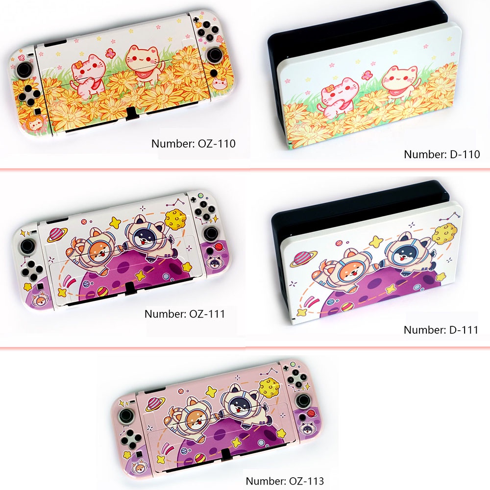 Vỏ Bảo Vệ Chống Trầy Xước Họa Tiết Hoạt Hình Dễ Thương Cho Tay Cầm Chơi Game Nintendo Switch Oled