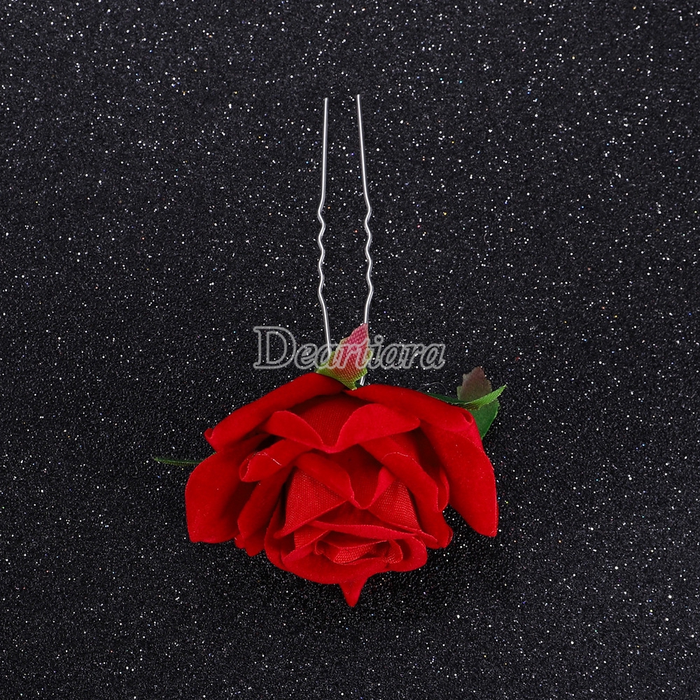 Cài Tóc Phối Mô Hình Hoa Hồng Giả Trang Trí Tóc Cho Cô Dâu