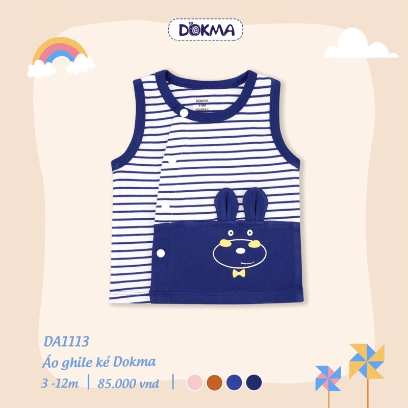 DA1113 Áo gile cài lệch sơ sinh DOKMA
