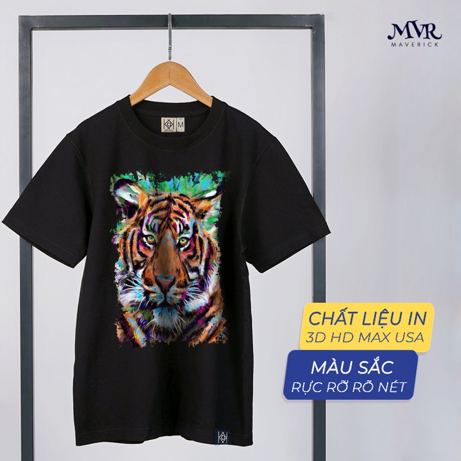 Áo Phông Nam Nữ Thun Unisex Hình In Cọp Vẽ Màu Nước Big Size MVR 120Kg BB1353