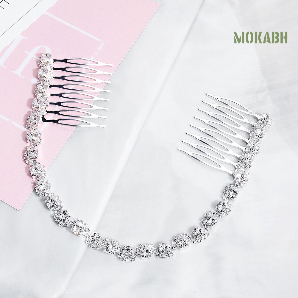 Lược Cài Tóc Dạng Chuỗi Đính Đá Trang Trí Cô Dâu Sang Trọng