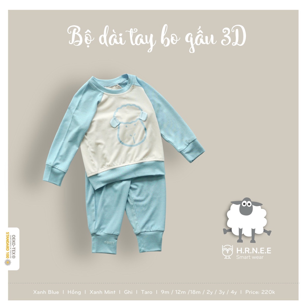 Bộ dài tay bo gấu 3D Petit Hr nee
