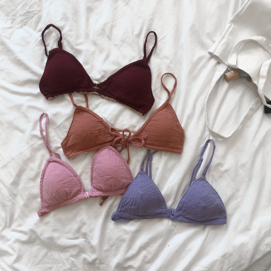 Bra Muslin Chip Muslin 🌸 May Theo Số Đo 🌸 Áo Lót/ Quần Lót Màu Trơn Vải Xô Muslin 🌸 Mềm Mại và Thoải Mái | BigBuy360 - bigbuy360.vn