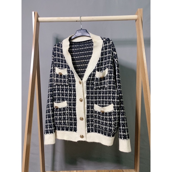 [Cardigan len] Áo khoác len Cardigan hoạ tiết dài tay dễ thương