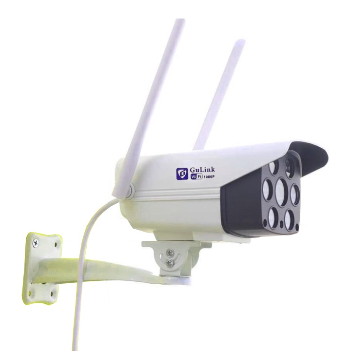 Camera IP wifi ngoài trời Gulink GLT506 FullHD 1080P đàm thoại 2 chiều - đèn flash màu ban đêm (Trắng)