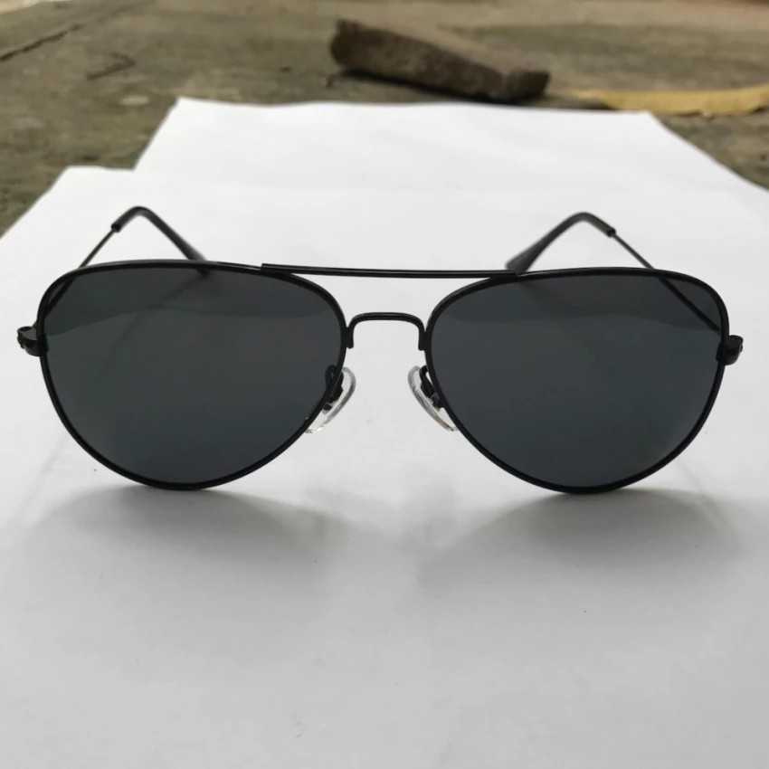 Kính mát thời trang kiểu phi công mắt đen gọng kim loại đen Sammy W3026 (Đen)