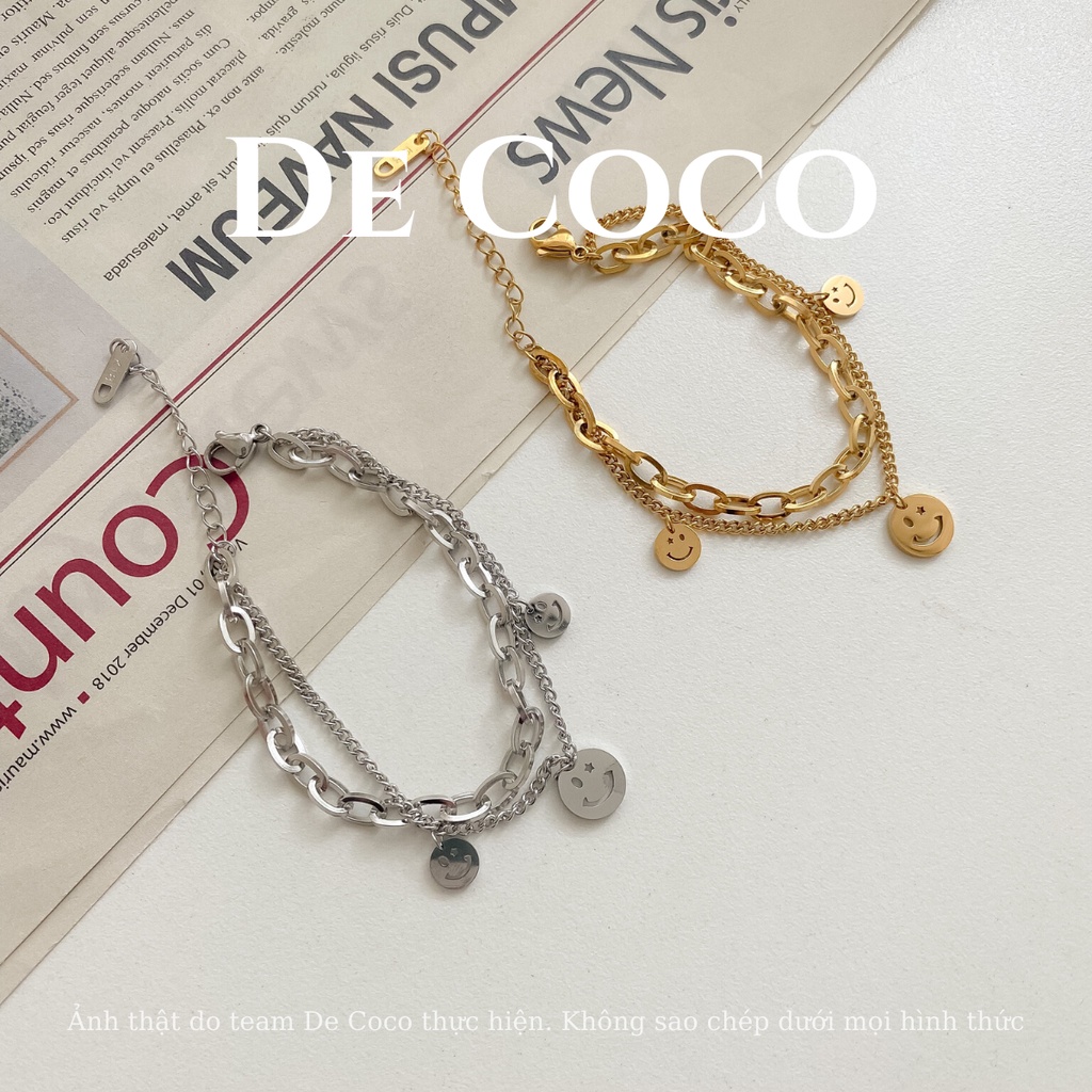 [KHÔNG ĐEN GỈ] Vòng tay titan, lắc tay đôi hình mặt cười Destiny De Coco decoco.accessories