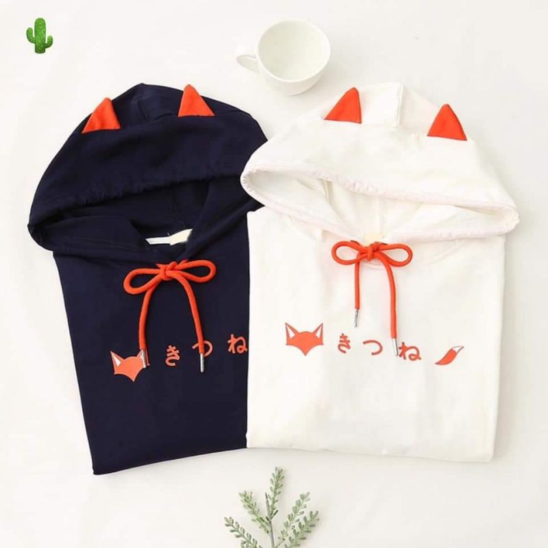 ❤siêu hot hot ❤Áo khoác nỉ hoodie phối tai mèo rút dây