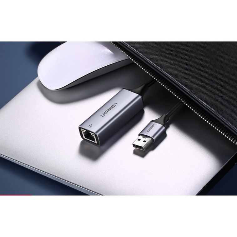 Cáp chuyển USB 3.0 to Lan Vỏ Nhôm hỗ trợ 10/100/1000Mbps chính hãng Ugreen 50922