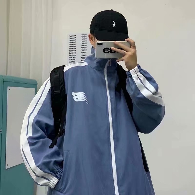 Áo Khoác Bóng Chày Nam Tay Dài Dáng Rộng Thoải Mái Thường Ngày Phong Cách Hàn Quốc