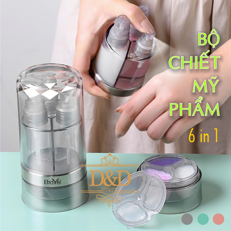 Bộ chiết mỹ phẩm du lịch cao cấp 6 trong 1 - Etravel sub-bottling