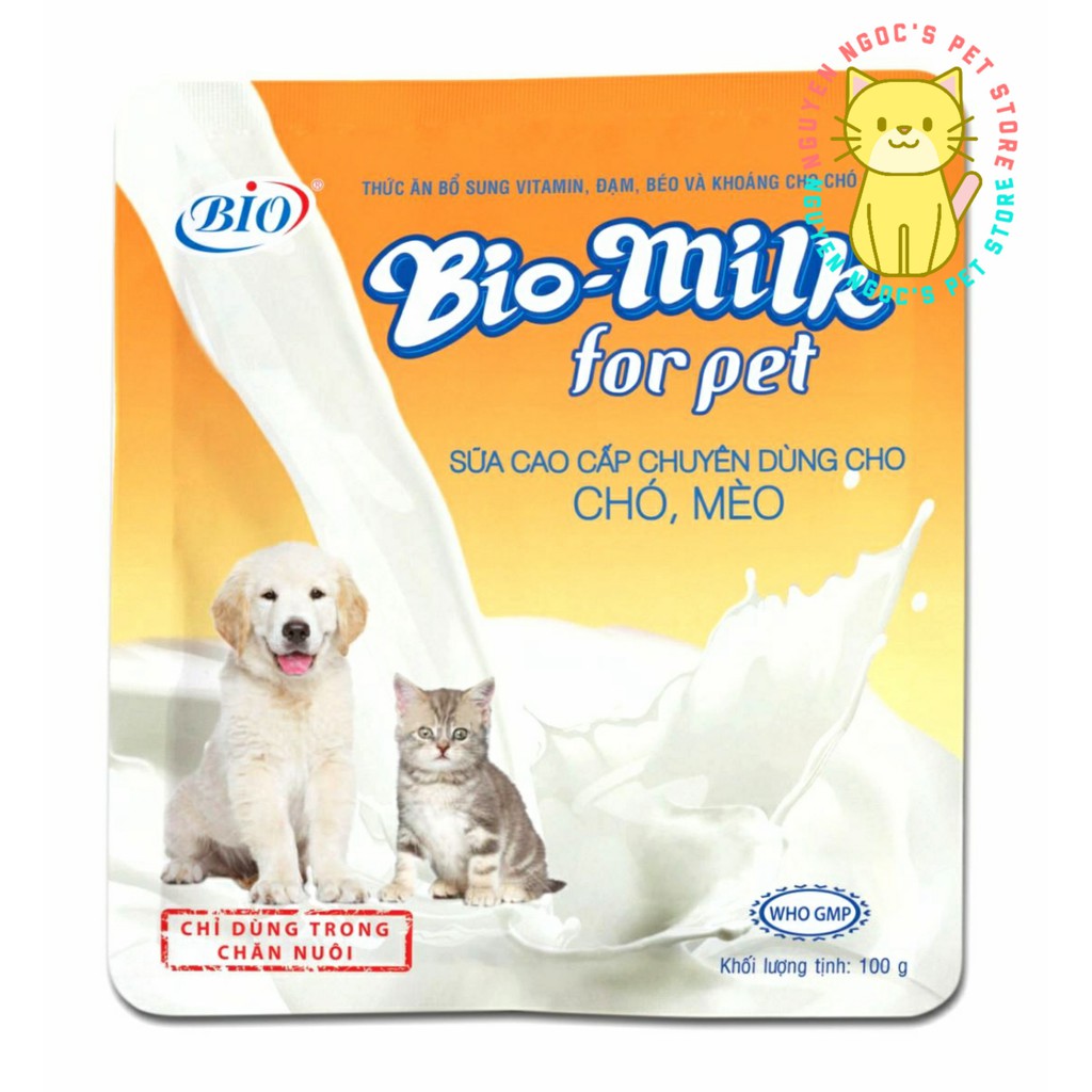 Sữa cao cấp chuyên dùng cho CHÓ MÈO BIO - MILK for pet gói 100gr