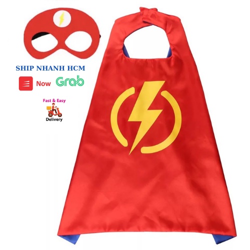 Áo choàng siêu nhân cho bé trai, bé gái kèm mặt nạ, size 70cm