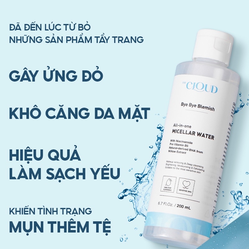 Nước Tẩy Trang B5 Micellar Water lành tính 200ml The Cloud