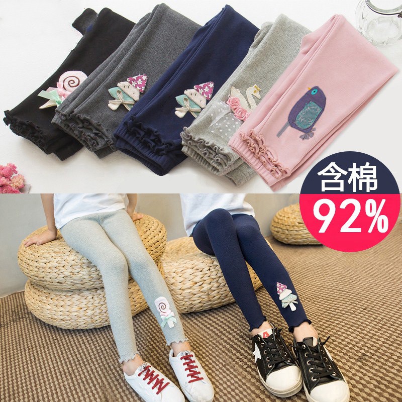 [Hàng Quảng Châu cực đẹp] Quần legging thun ôm tôn dáng mềm mại cho bé họa tiết 3D cực xinh