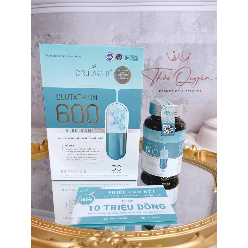Viên uống trắng da ngừa nám glutathione 600mg dr larci