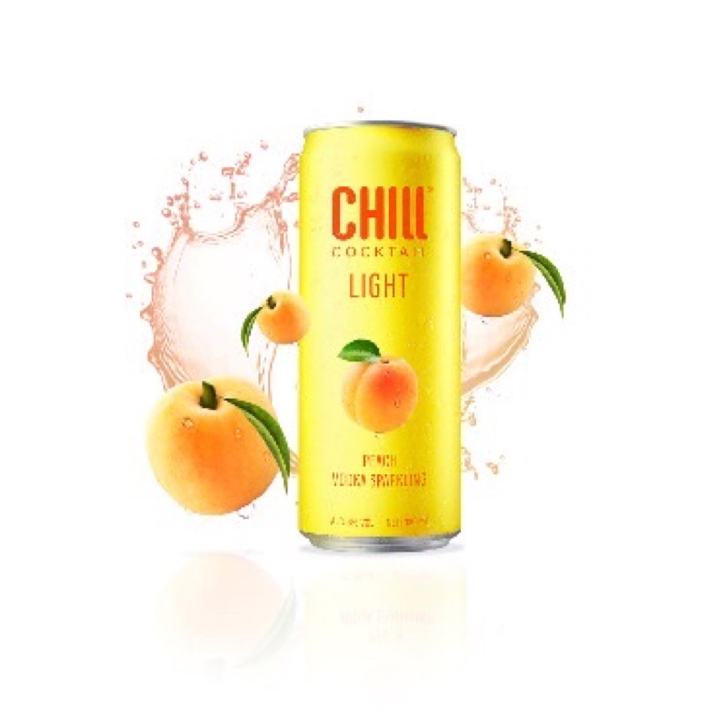 Nước Trái cây Lên men Chill Cocktail Light Peach Vodka Sparkling 3% 330ml-Vị Đào