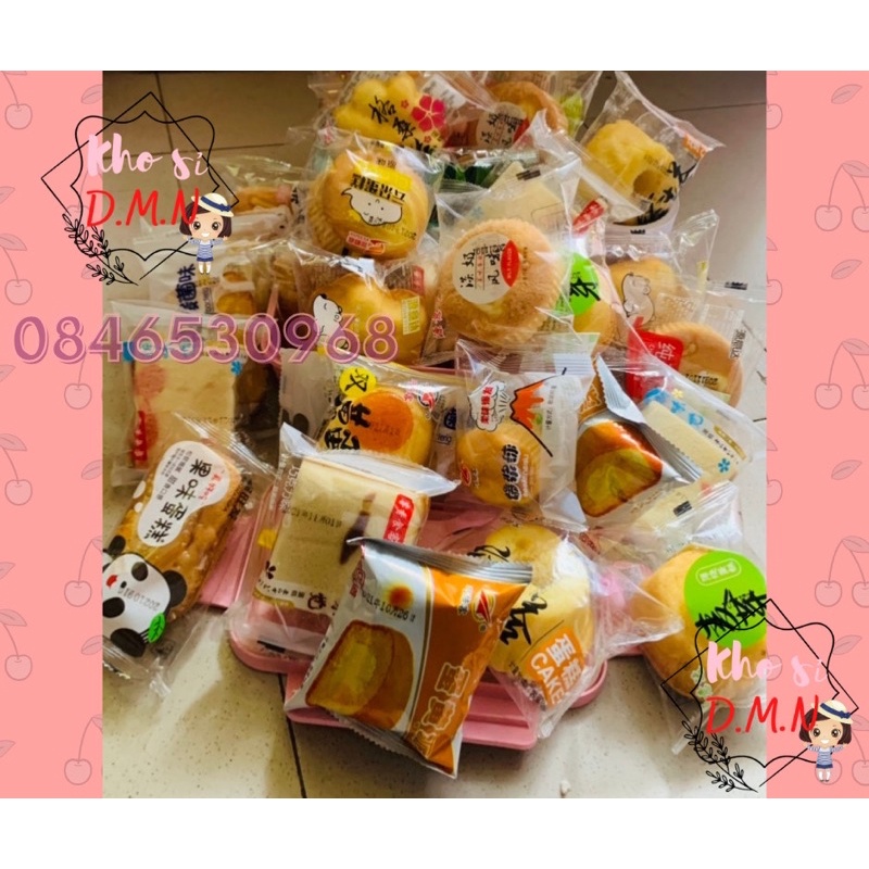 Bánh Đài Loan Mix ❤️FREESHIP❤️ (thùng 2kg), Bánh Bông Lan Ăn Vặt Đài Loan nhiều vị