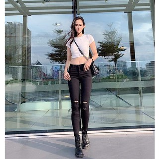 Quần skinny jean đen