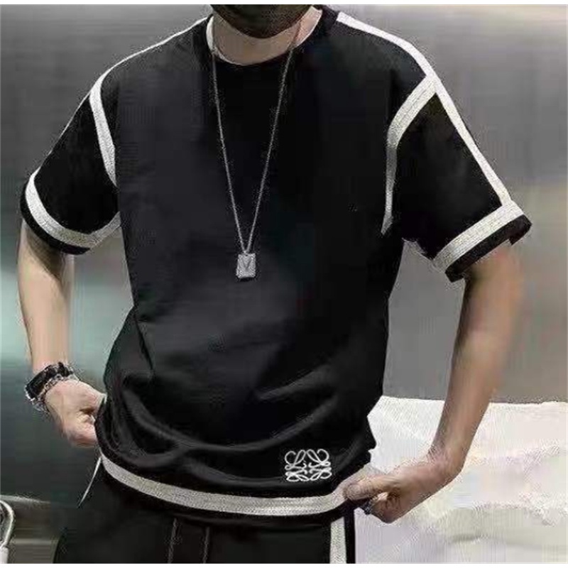 Áo Thun Cotton Tay Ngắn Thêu Họa Tiết LOE-WE-WE Thời Trang Dành Cho Cặp Đôi